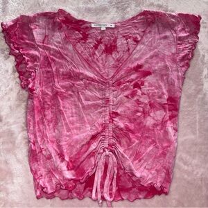 Women's Pink Tie-Dye Top
